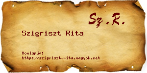 Szigriszt Rita névjegykártya