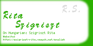 rita szigriszt business card